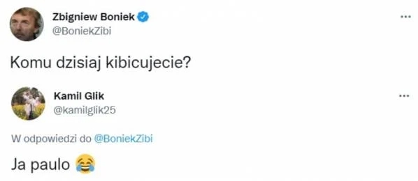 ODPOWIEDŹ Glika pod Tweetem Bońka... :D